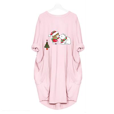 China Soft Hoodies dress round neck autumn and winter clothing printed new dress with hoody for sale