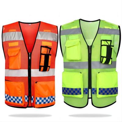 Chine vestes oranges légères de réflecteur de gilet réfléchissant de sécurité du travailleur de la construction 120gsm à vendre