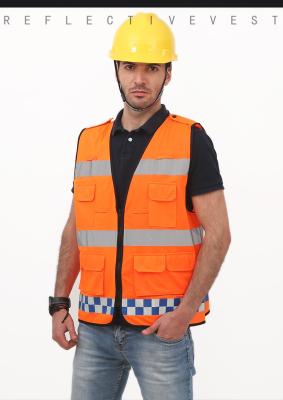 Chine sécurité ignifuge de Vis Vest For Personal de gilet du travailleur 100%Polyester de gilet réfléchissant orange de sécurité salut à vendre