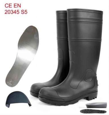 China Gummi-industrielle Sicherheit S5 Gumboots PVC-Gummi-Stiefel-Antizertrümmern zu verkaufen