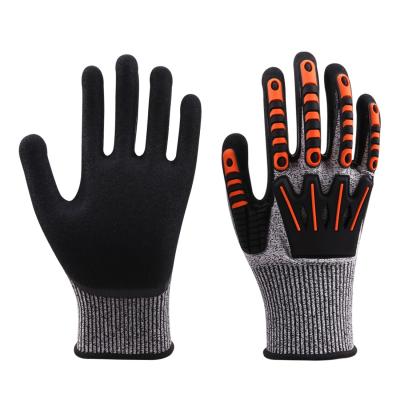 China Guantes antis de la vibración de la arquitectura 15 guantes resistentes de la seguridad del corte flexible del indicador en venta