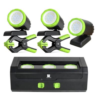 Chine Lumières de travail LED rechargeables à 3 paquets avec boîtier portable pour camping à vendre