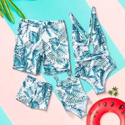 China Breathable Custom Hawaiian Outfits Parent-child Outfit Beach Fashion Focus Sketch Woman Swimwear Sexy Bikini Swimsuit Set for sale