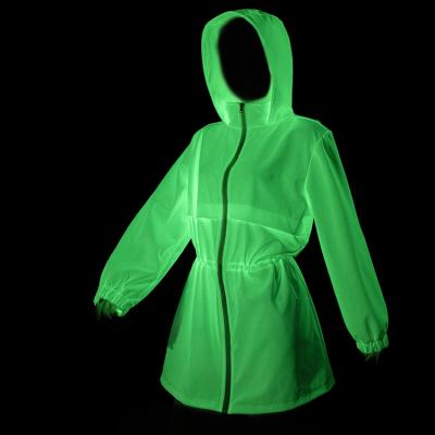 China New Design Ins Style Hooded Outdoor Casual Warm Women Fashion Jacket Night Wear Glowing Luminous Glow In Dark Jacket for sale