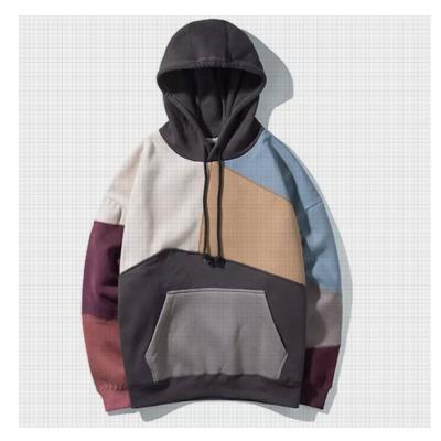 China Breathable Custom Cut And Sew Patchwork Multi Color Block Hoodie For Men for sale