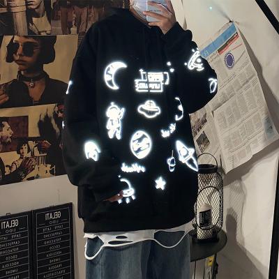 China Space Hoodies Male Breathable Reflective Hoodie Astronaut Streetwear Long Sleeve Tops Men Hip Hop Oversized Sweatshirt for sale