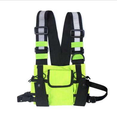 China New Reflective Functional Package Front Waist Pouch Backpack Vest Hip Hop Streetwear Harness Chest Bag for sale