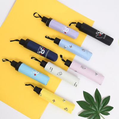 China Modern Windproof Foldable Umbrella 3 Folds Color Changing Custom Uv Umbrella For Adults for sale