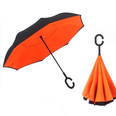 China High Quality Double Layer Inverted Reverse Umbrellas New Hanging Inverted Reverse Umbrella With Cshaped Handle for sale