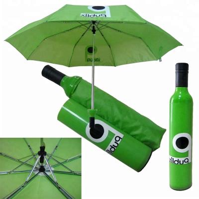 China Fashional Promotion Wine Bottle Shape Folding Umbrella for sale