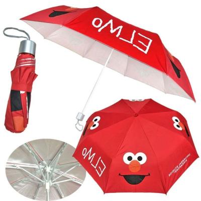 China 2021 Red Smile Convenient Woman Travel Folding Lightweight Stainless Umbrella for sale