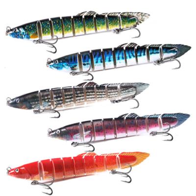 China 2021 ABS Plastic Bionic Lure Fishing Crankbait Artificial Hard Plastic Fishing 9 Segmented Swimbait for sale