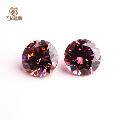 China Jewelry Making Hot Sale Round Cut 3.25mm-15mm L-Rhodolite Loose Gems Pink Rhodolite Zirconia Stones for sale