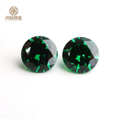 China Jewelry Making Natural Round Cut 3.25mm~15mm Green CZ Big Loose Zircon for sale