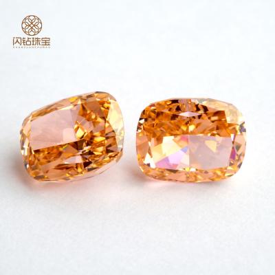 China Jewelry Making Machine Cutter Cushion Cut 4x6mm-10x14mm Orange Customize Jewelry Wholesale Zircon Gemstone for sale