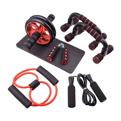 China Eco-friendly Gym Equipment Gym Equipment Wheel Roller Jump Rope Machine Stand AB Roller Set Home Lift Up Lifting Bar for sale