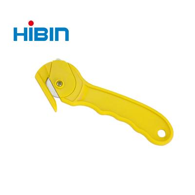 China Safety Box Opener Safety Plastic Detectable Knife With Hook Extra Blade Disposable Safety Knife HB8113 for sale