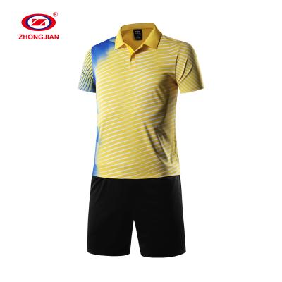 China Skin relieve professional club badminton wear sublimation singlet uniform set men badminton uniform for sale