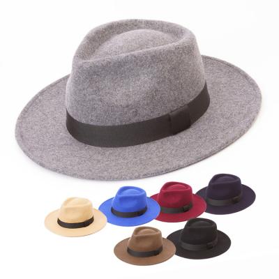 China Warm& Spring Comfy Outdoor Stylish Fashionable Men's Luxury Wide Brim Fedora Hats For Adults for sale