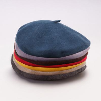 China Comfortable High Quality Female Elegant French Wool Beret Military Hat With Logo Custom Made for sale