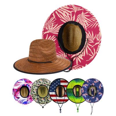 China Sunproof Designer Outdoor Custom Logo Lifeguard Children Kids Summer Straw Hat for sale