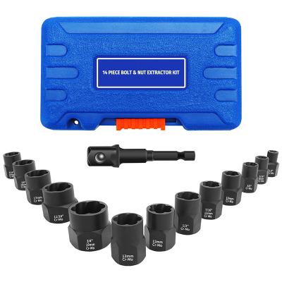 China Tool Kit High Quality Car Bolt and Nut Extractor Set Bolt Extractor Set Socket Set for Car Tool Kit for sale