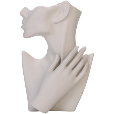 China Nordic Modern Simple Human Body Ceramic Dry Flower Vase For Office Home Furnishing for sale