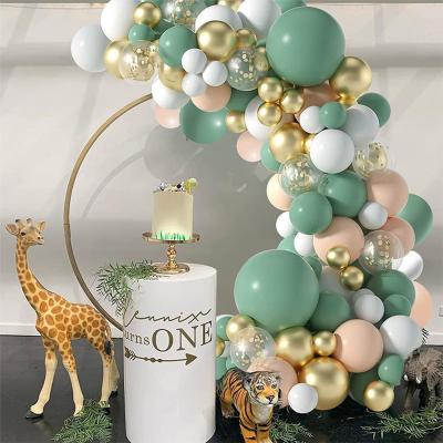 China Eco-friendly Wholesale Eco-friendly Vintage Butter Balloon Garland Set Green Balloon Garland Set Birthday Party Wedding Decoration Balloon for sale