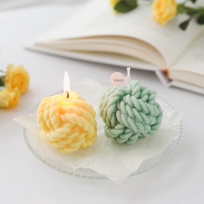 China Eco - Friendly Wholesale Photo Props Small Wool Shaped Aromatherapy Candle Unique Novelty Candles For Home for sale