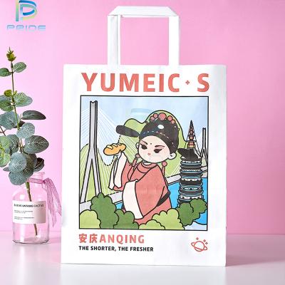 China Biodegradable Custom Logo Print Shopping Paper Bag Clothing Shoe Packaging Cheap Pink Reuse Paper Bag for sale