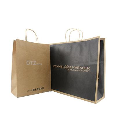 China Fashion Recyclable Printing Color Oversized Portable Reusable Shopping Kraft Paper Shopping Bags Environmentally Friendly Custom for sale