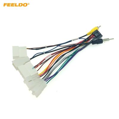 China Car Radio 16 PIN Adapter Wiring Harness With Rear Camera Wire For Toyota Power Cable Head Unit Audio Harness for sale