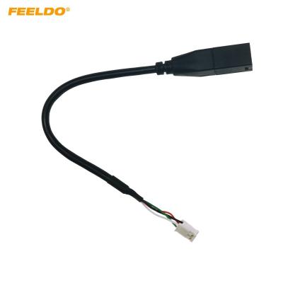 China Car Audio Car Radio 4 Pin Connector to USB Input Wire Adapter for Toyota Camry Corolla Mazda USB Standard Original Auto Cable for sale