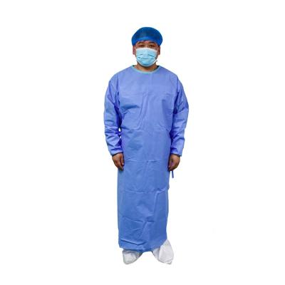 China SMS or PP+PE Factory OEM and ODM wholesale 100% cotton surgical gown reinforced medical gown for hospital reusable isolation gown for sale