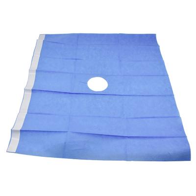 China Disposable PP + PE Surgical Drape Single Use Sheet With Hole And Tape for sale