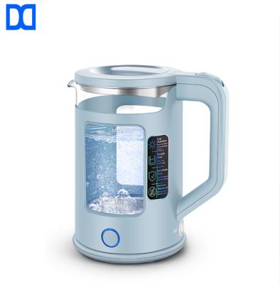 China Wholesale 360 ​​Degree Rotation Low Keep Hot Function High Borosilicate Glass Smart Electric Kettle 1.7L For Home for sale