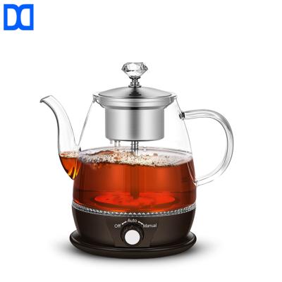 China 360 Degree Base Rotation Hot Chic Item Durable Food Grade Glass Portable Kettle For Home Kitchen for sale