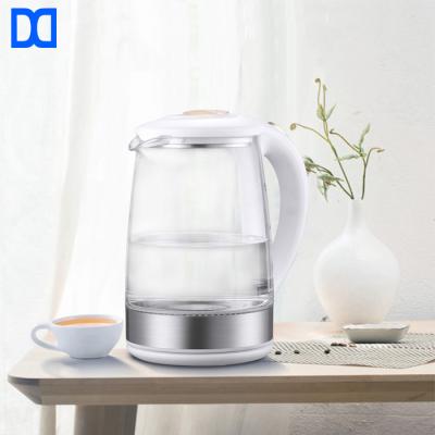 China New Arrivals 360 Degree Rotation Base Dry Protection Food Grade High Borosilicate Glass Smart Kettle 2L For Hotel for sale