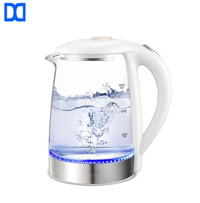 China 360 Degree Rotation Good Quality Low Over Heat Protection Borosilicate Glass Kettle 2L Electric Heaters Highs For Home for sale