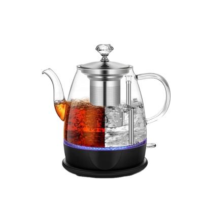 China 360 Degree Base Home Clear Electric Tea Kettle High Quality Temperature Rotation Glass Electric Variable Hotel Teapot for sale