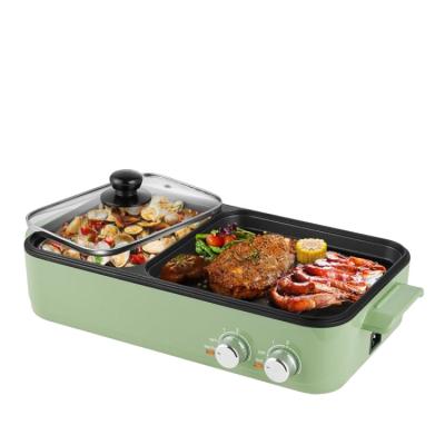 China Hotel Cheap Price Custom Multifunctional 2 in 1 Home Hot Pot Electric Barbecue Grill for sale