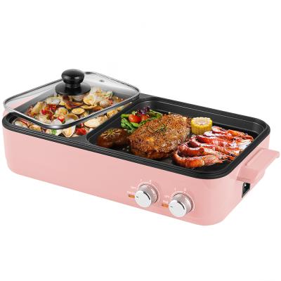 China Hotel Kitchen Hotpot Smokeless All In One Mini New Portable Household Electric BBQ Machine Grill BBQ for sale