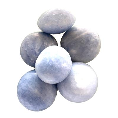 China Donghai Wholesale Natural Healing Freeform Stones Blue Calcite High Quality Crystal Ball Blue Calcite EggCrafts For Decoration for sale