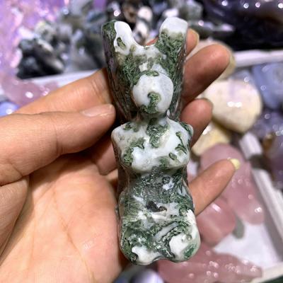 China Wholesale Natural Angel Geode Polished Raw Angel Agate Geode from Donghai Moss Agate Angel Healing Moss for Decoration for sale