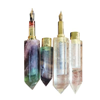 China Donghai 2021 Wholesale Hand Cutouts Natural Crystal Pen Craft For Home Decoration and Gift for sale