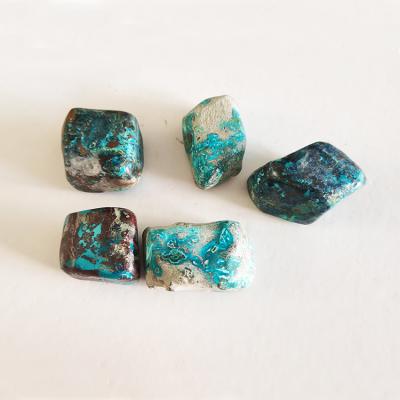 China Wholesale Natural Rough Blue Raw Malachite Stone China Freeform Malachite Stones Healing Crystal Cube Tumbled Stone For for sale