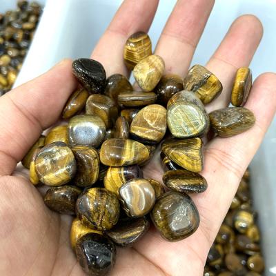 China Wholesale Natural Donghai Crystal Tiger Eyes Tumbled Stones Unpolished Tiger Eyes Gravel Stone For Healing for sale