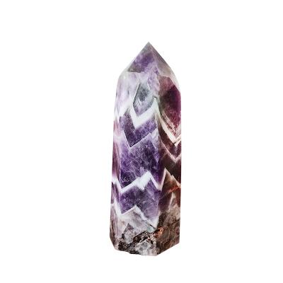 China Wholesale Natural Donghai Amethyst Treatment Dreamy Tower Healing Crystal Wand Point Purple For Home Decoration and Gift for sale