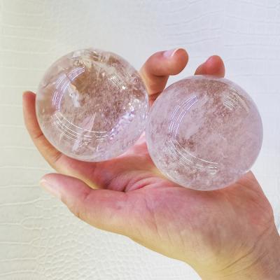 China China Wholesale Natural Various Gemstone Healing Stones Clear White Crystal Ball Love Gift Custom for sale