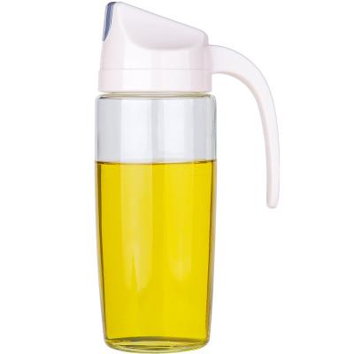 China Household Oil Jar Leakproof Glass Viable Kitchen Oil Bottle Automatic Opening And Closing Seasoning Bottle With Lid for sale